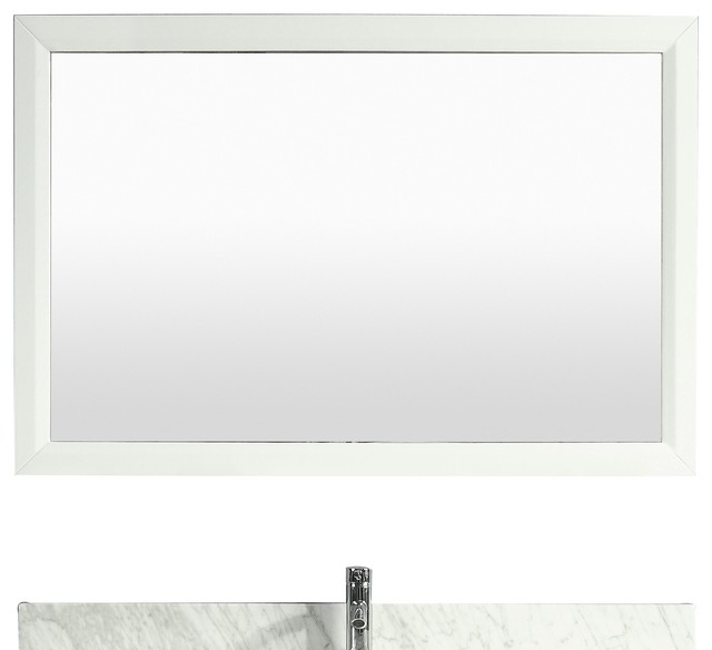 Eviva Aberdeen 48 White Framed Bathroom Wall Mirror Contemporary Bathroom Mirrors By Luxury Bath Collection
