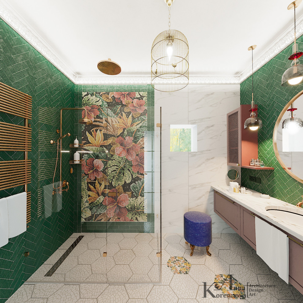 Дизайн ванной комнаты в коттедже "Morocco dream"
