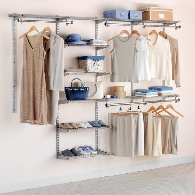 Rubbermaid Configurations 4 8 Ft Titanium Deluxe Closet Kit Fg3h8900titnm