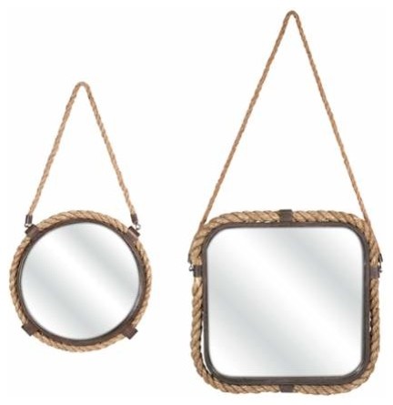 Molyneux Jute and Metal Mirrors, Set of 2