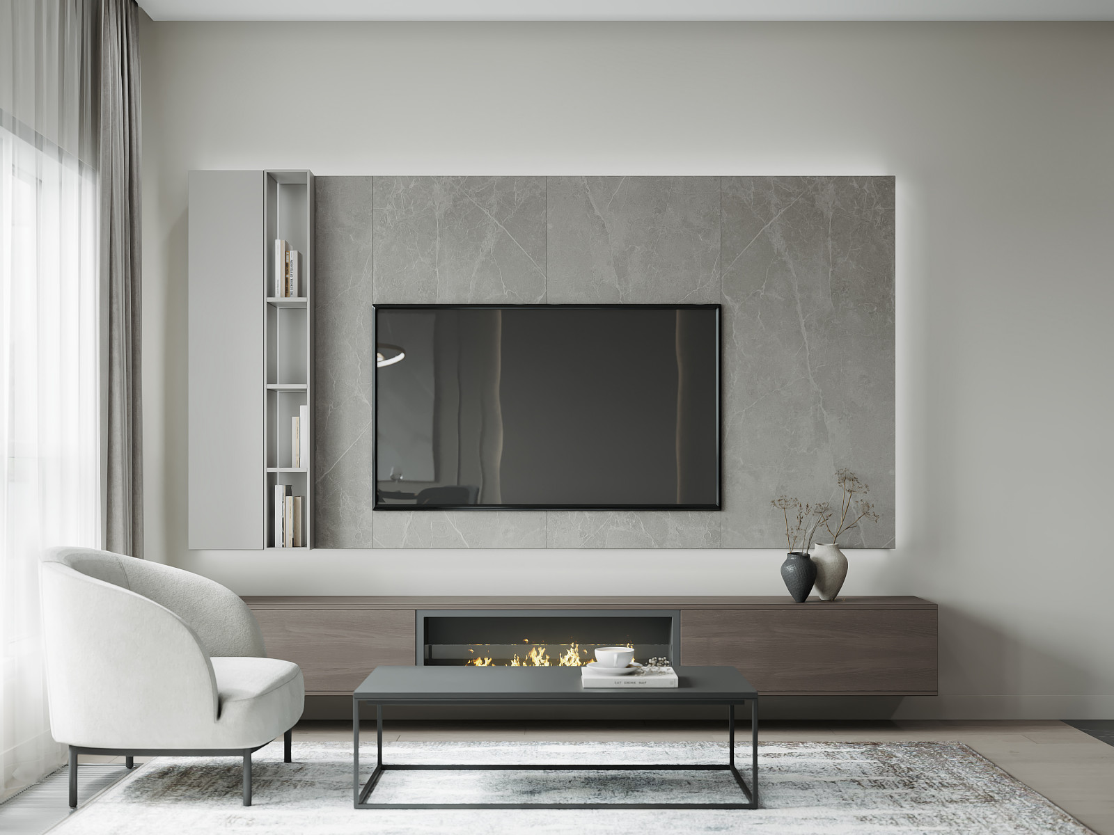 Дизайн-проект 3-комнатной картиры ЖК "Дом на Грота", 102 кв.м, Спб