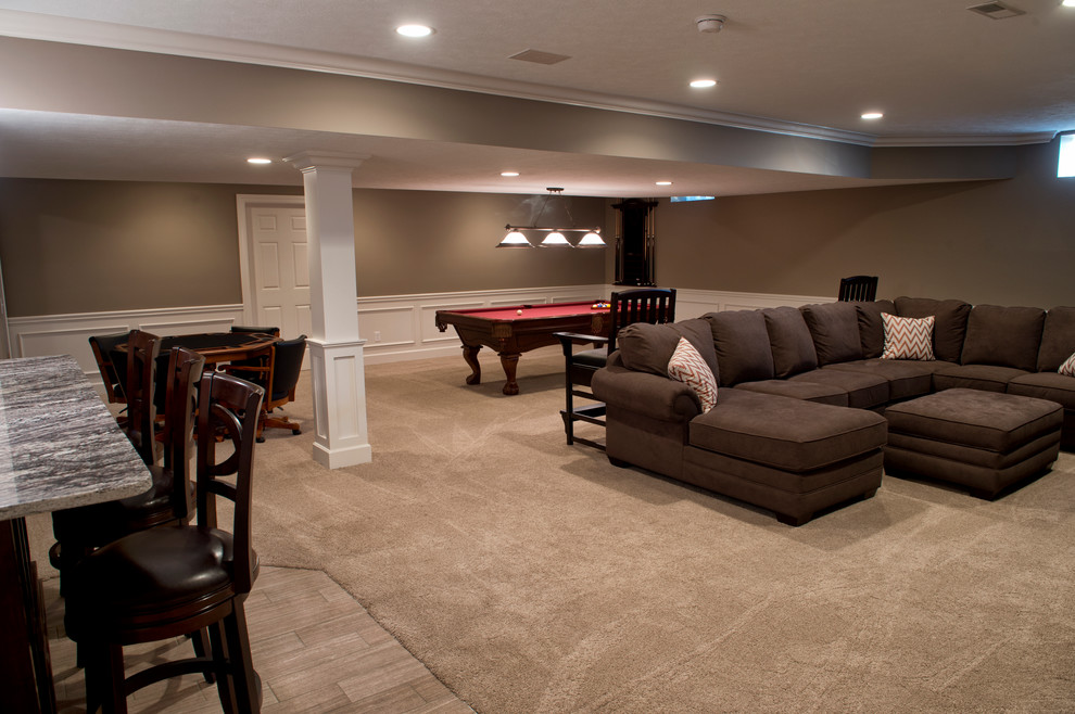 Transitional basement in Cleveland.