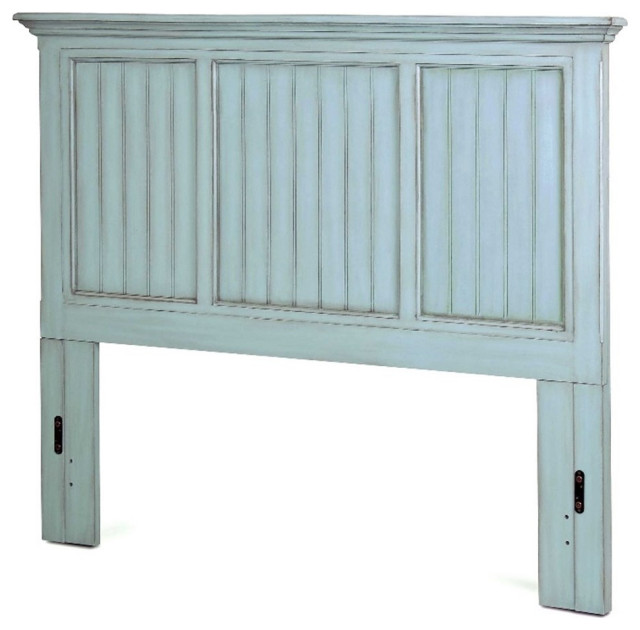 Sea Wind Florida Monaco Coastal Solid Wood King Headboard in White ...