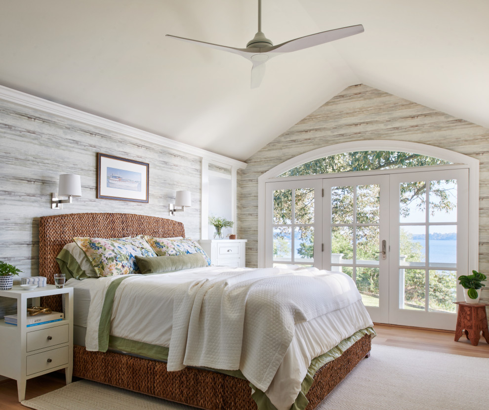 Example of a beach style bedroom design in Baltimore