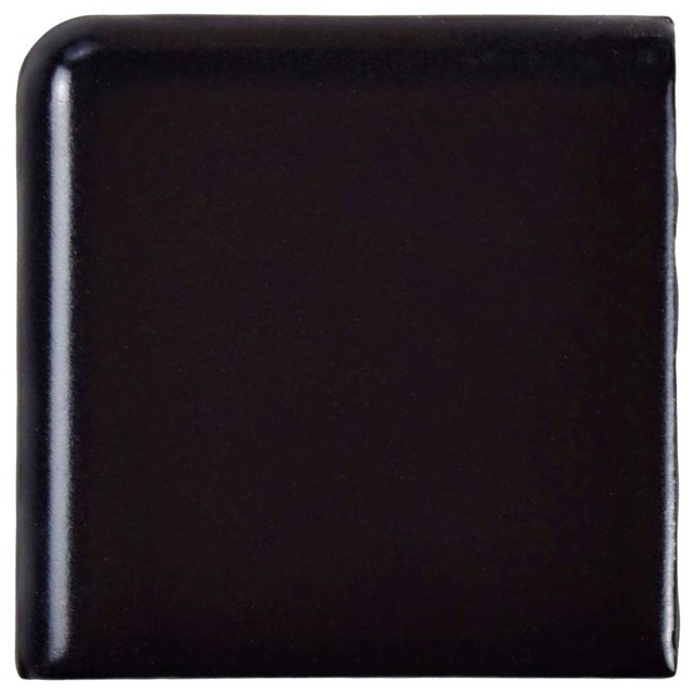Victorian Porcelain Bullnose Wall Trim Tile Matte Black 1 88 X1 Victorian Porcelain Bullnose Corner Wall Trim Tile Matte Black
