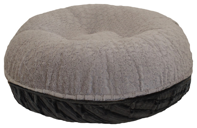 Bessie and Barnie Bagel Bed, Black Puma, Medium - Transitional - Dog Beds - by Bessie and Barnie