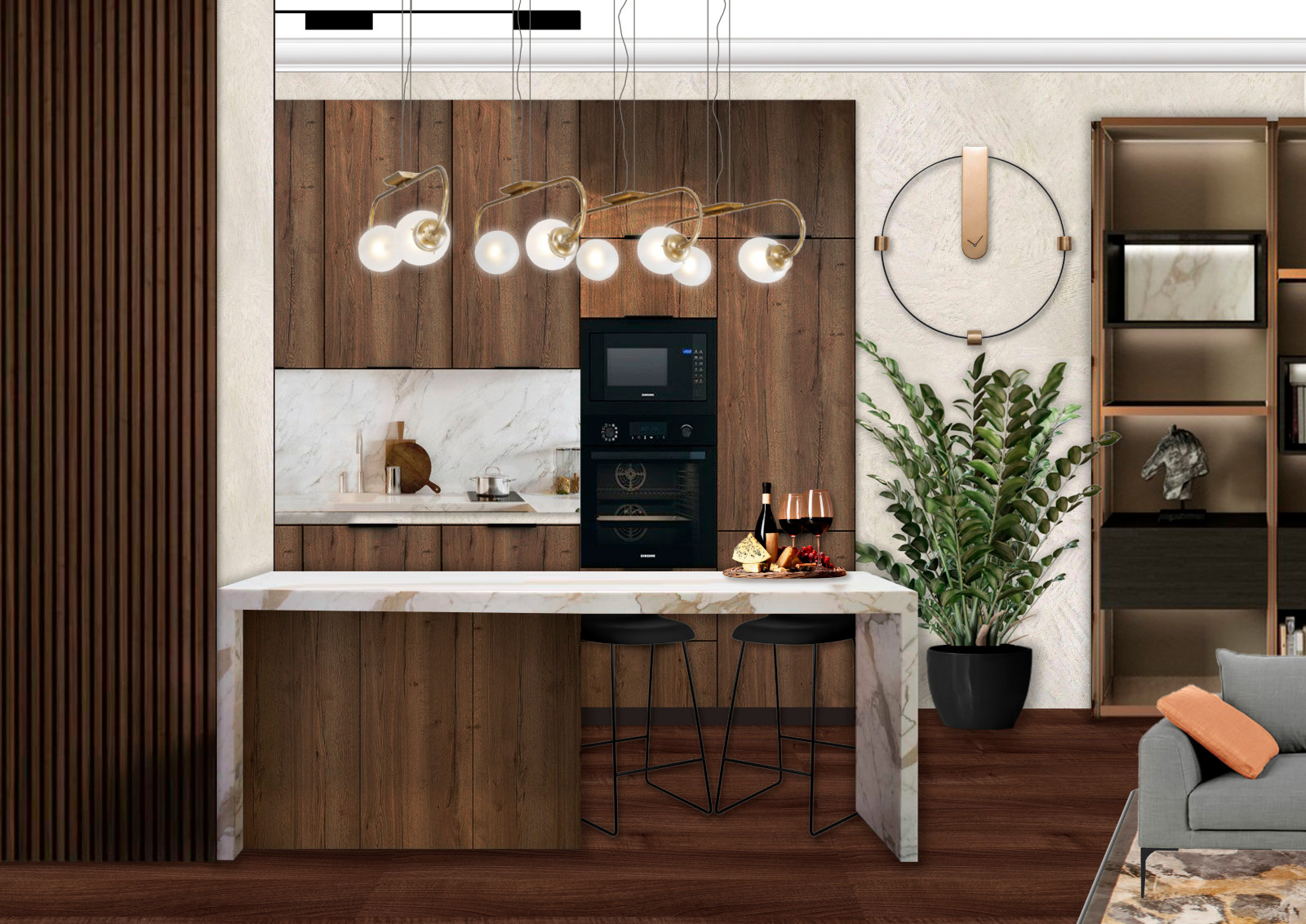 3D коллаж Кухни для Проекта "Две стихии"