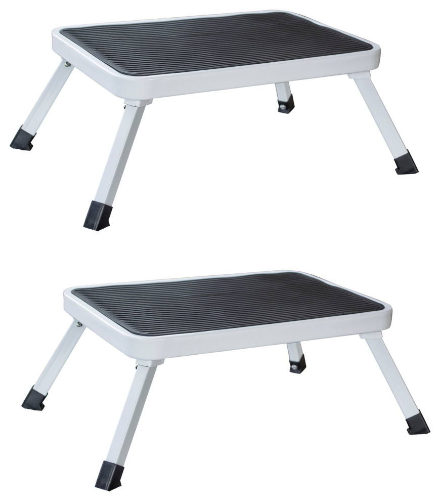1Step Folding Platform Stool 2 Piece Set Contemporary Ladders And