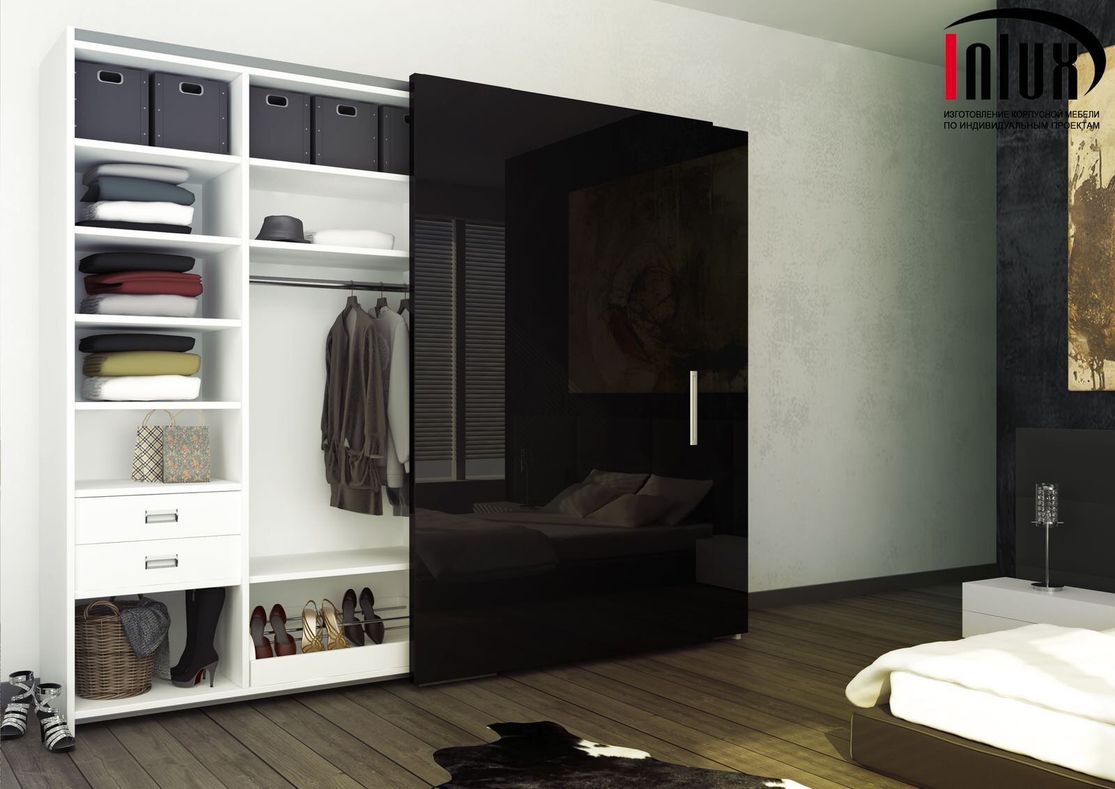 Шкафы с компланарной системой раздвижения дверей