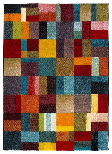Colors Multicolour Abstract Block Rug, 160x230 cm