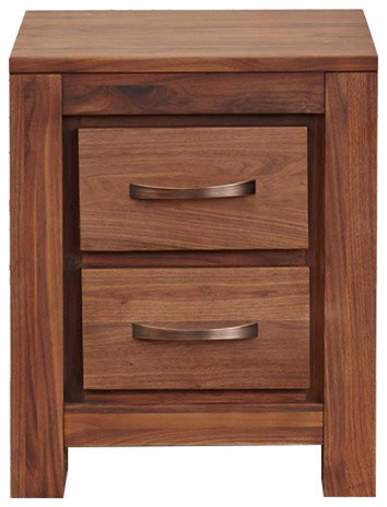 2 Drawer Mayan Walnut Bedside Table