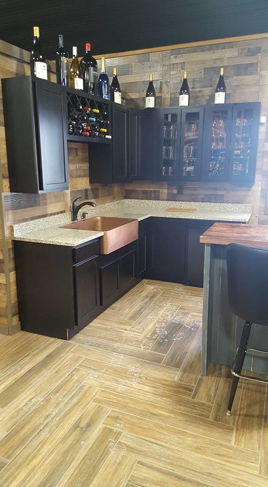 Wine cellar - small transitional wine cellar idea