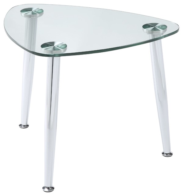 Acme Phlox 30 Glass Top End Table Chrome