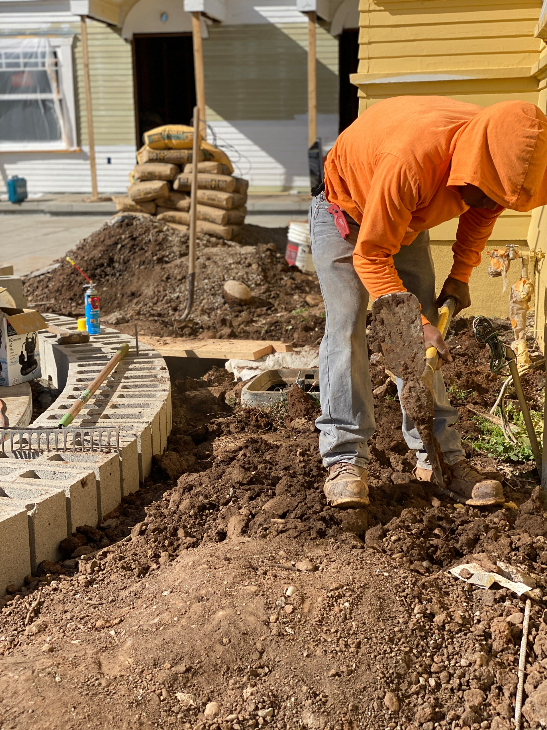 Rough Grading Soil For a Planter in South Park