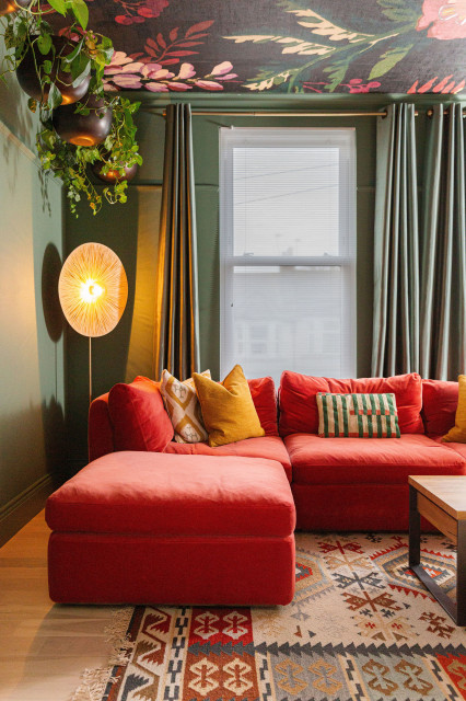 Vibrant Living Room with Statement Ceiling eclectic-living-room