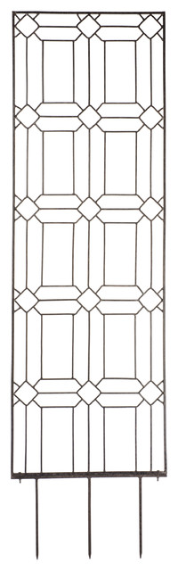 Large Diamond Trellis, Wrought Iron, Weather Resistant Outdoor Wall Decor