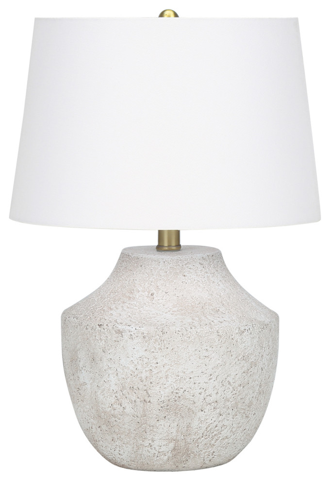 Lighting, 20"H, Table Lamp, Cream Concrete, Ivory/Cream Shade, Modern