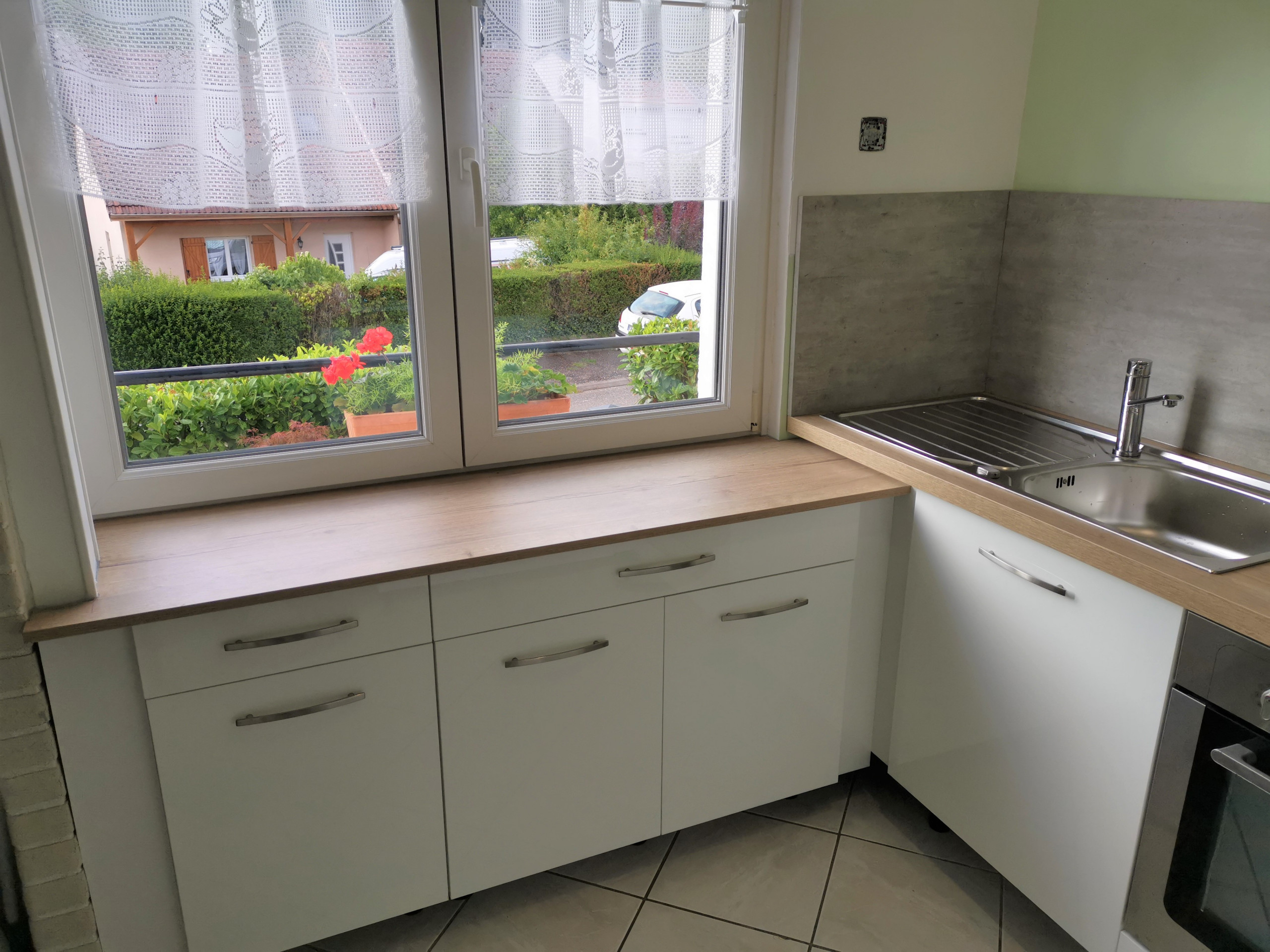 Cuisine blanche et bois N°1