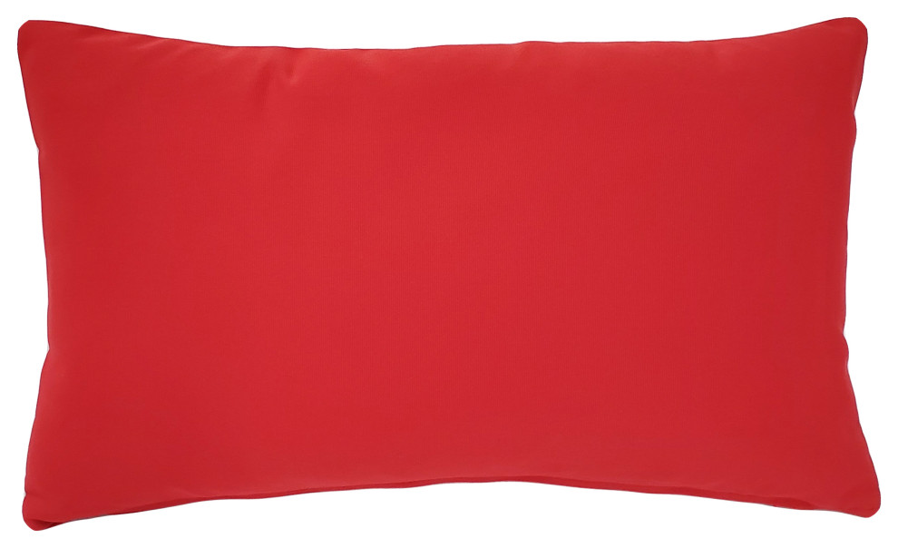 Sunbrella Jockey Red Outdoor Pillow 12x20, 12"x19" Contemporary