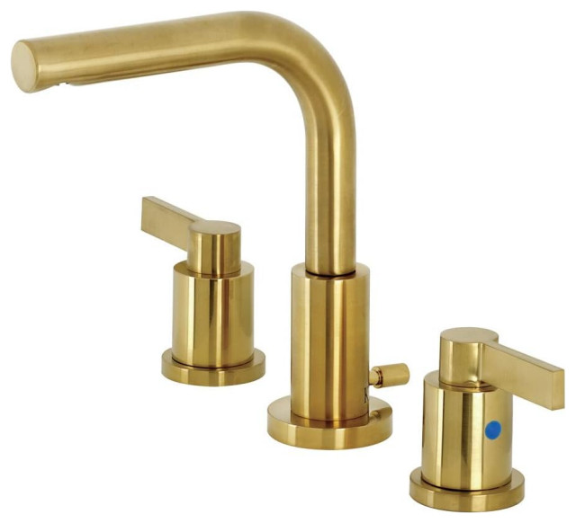 Minimalistic Bathroom Faucet, Widespread With 2 Lever Handles - Modern ...