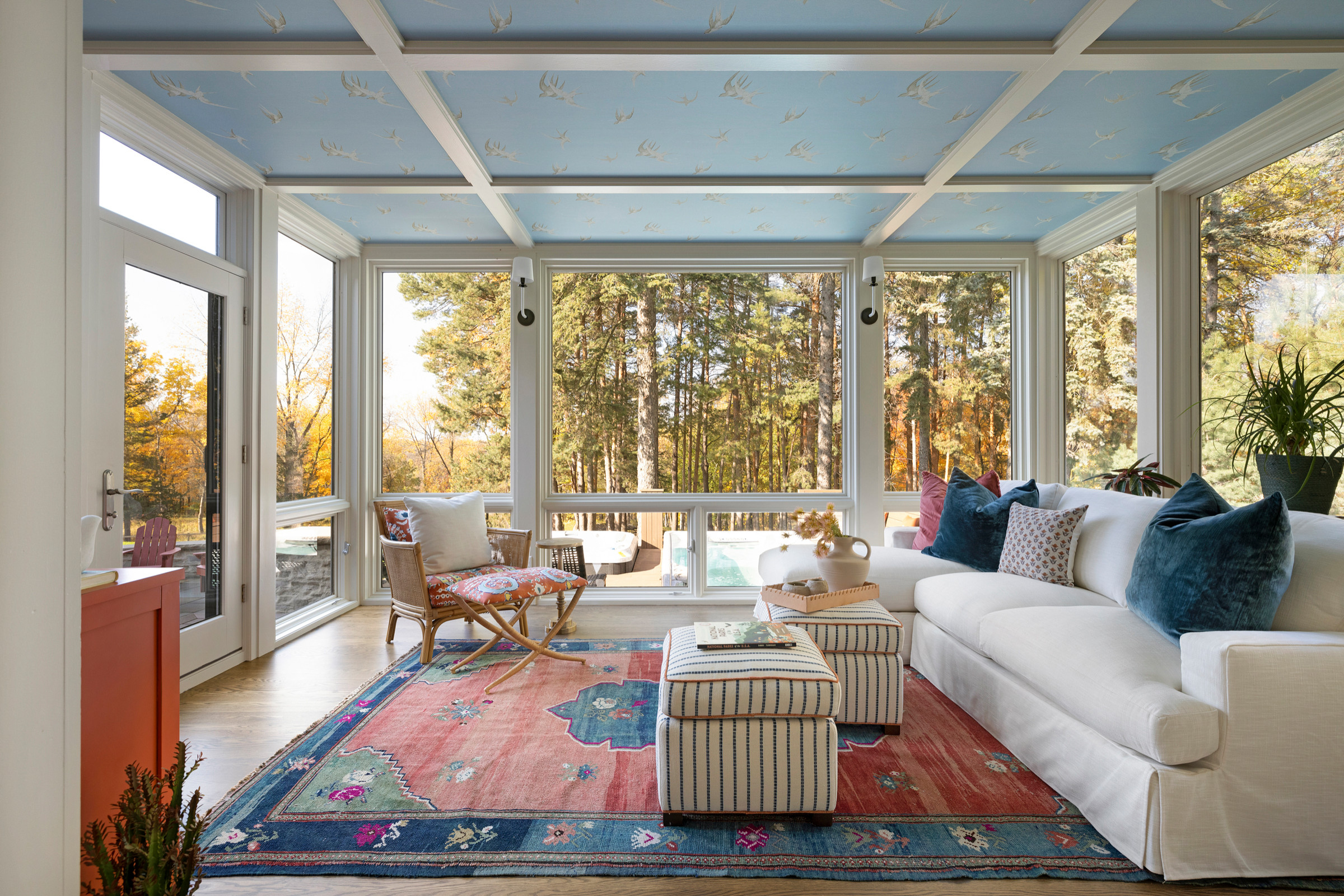Eclectic Colorful Sunroom