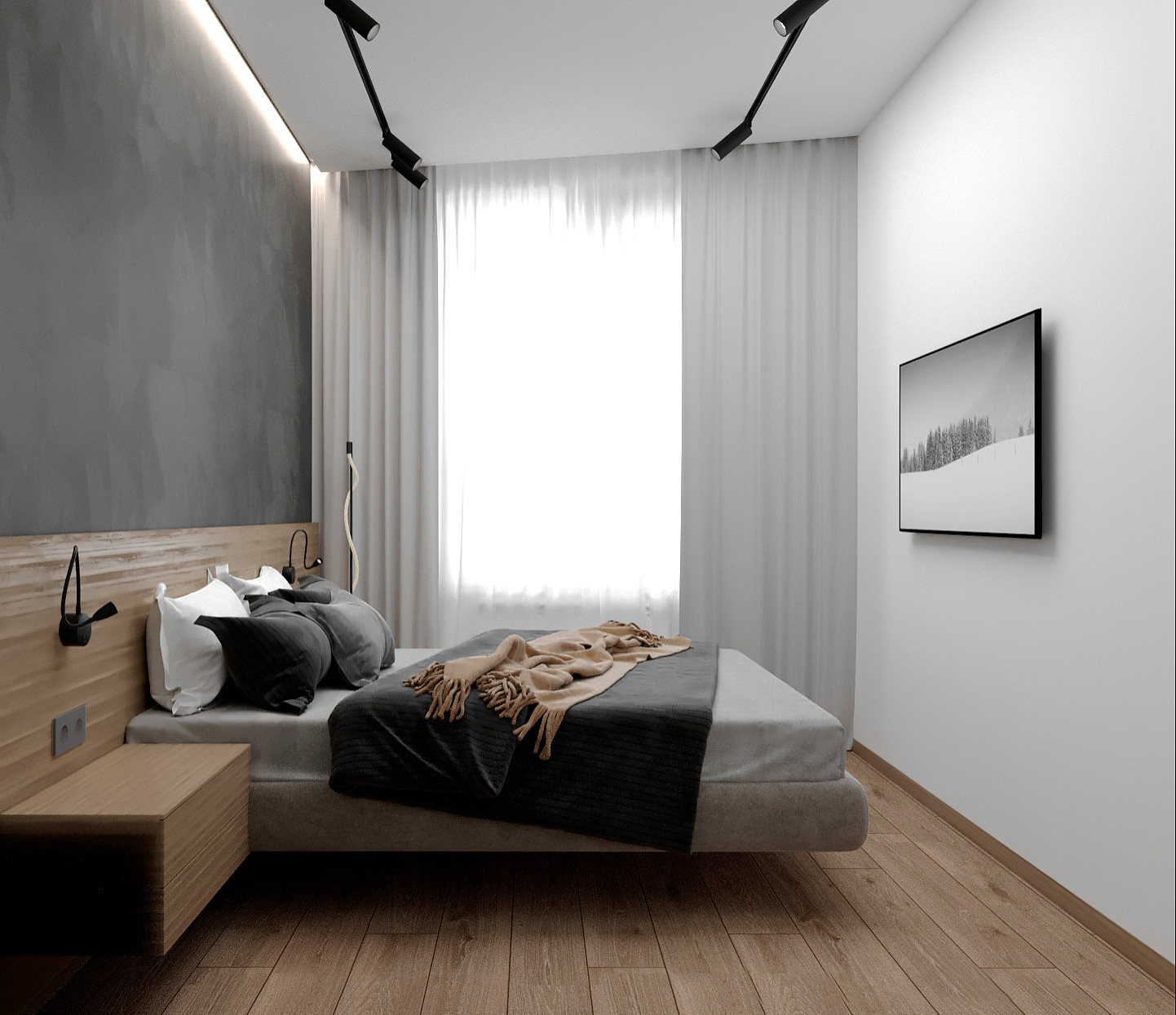 "Расправив крылья". Дизайн 3х - комнатной квартиры в стиле минимализм.