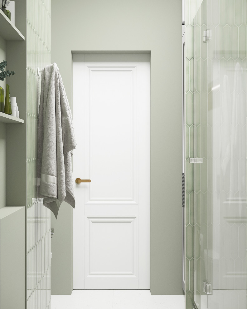 Ванная в квартире для молодой пары в Балтийской жемчужине