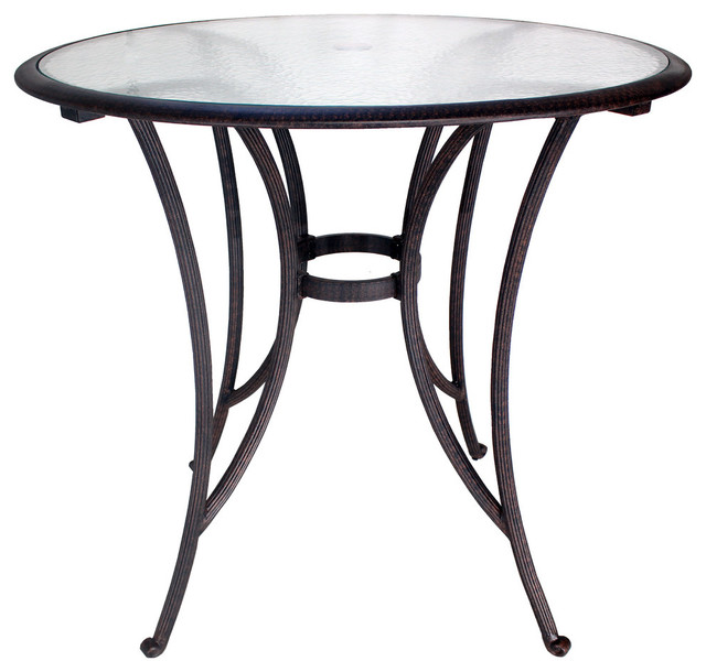 Bosten 43 Bar Height Glass Top Table Transitional Outdoor Dining Tables By Patio Retreat Houzz Bosten 43 Bar Height Glass Top Table, Outdoor Bar Height Glass Top Table