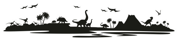 Dinosaurs in Nature Wall Sticker, 26"x128"