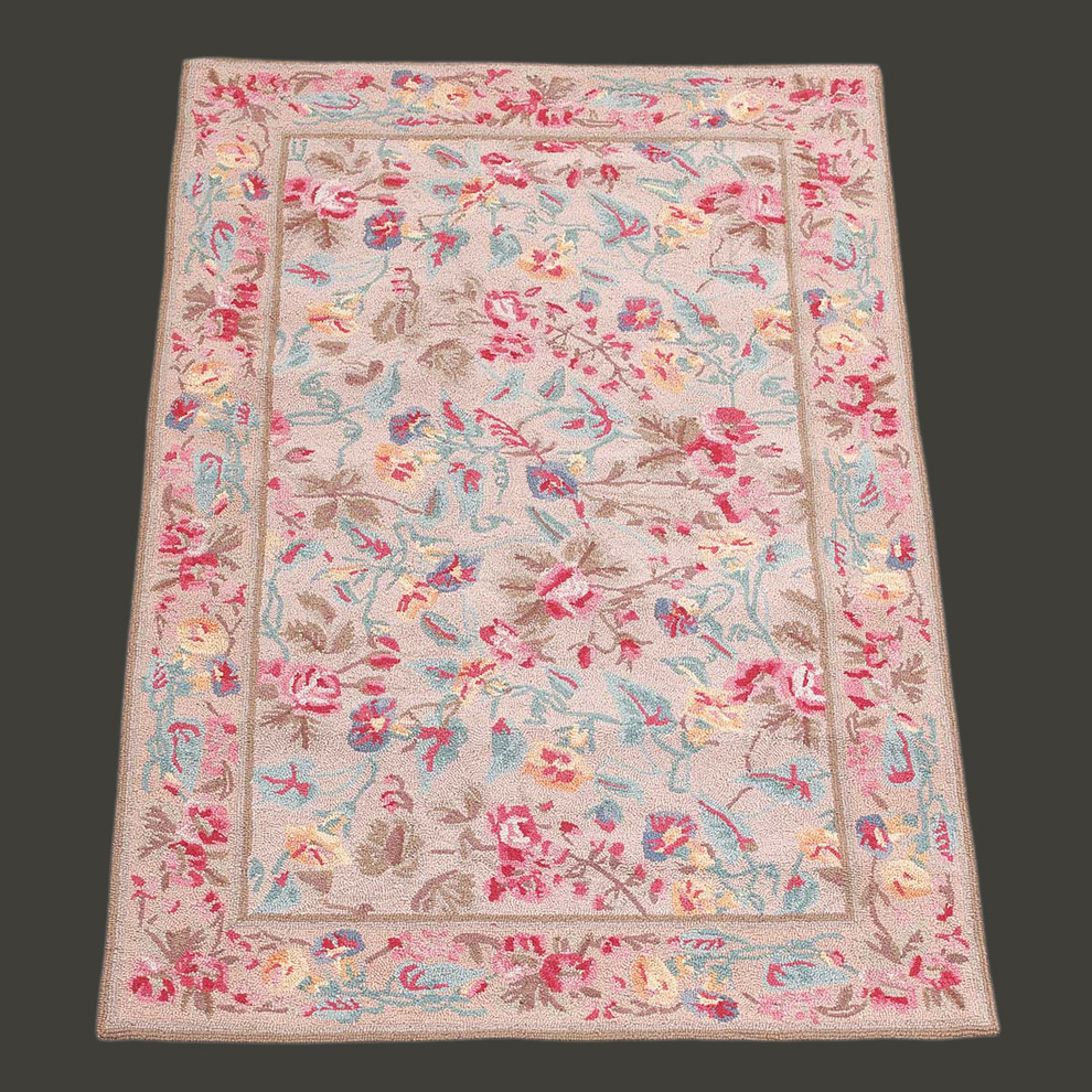 Rectangular Area Rug For Living Room 5 Inch X 3 Inch Red Wool, Small