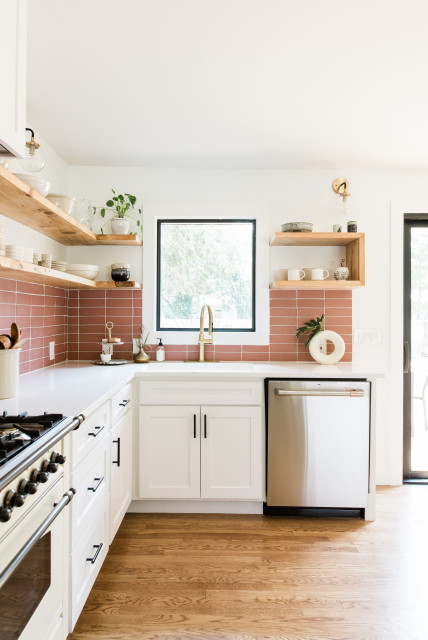 Kim Wolfe: Brick Kitchen Backsplash - Scandinavian - Kitchen - Austin ...