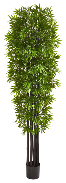 7' Bamboo Artificial Tree With Black Trunks UV Resistant, Indoor/Outdoor