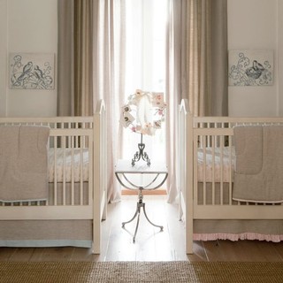 Light Pink Linen Crib Bedding Collection by Carousel Designs traditional-nursery