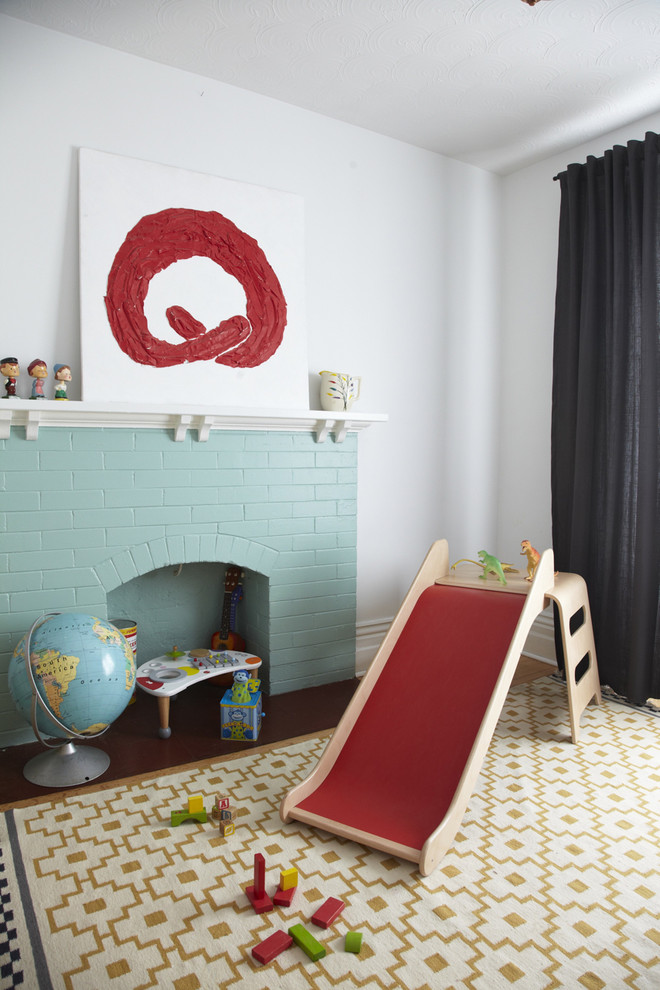 Design ideas for a scandinavian kids' playroom in Toronto.