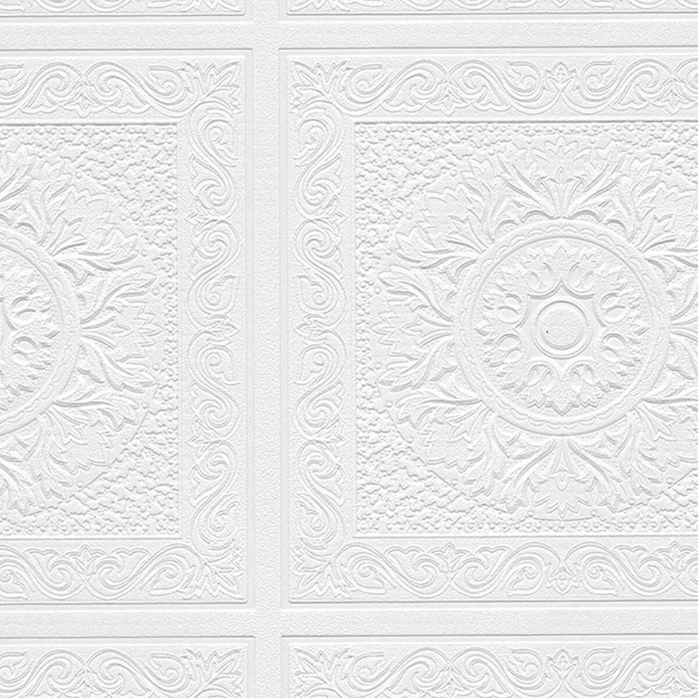 Architectural, Texture Geometric Paintable PrePasted Wallpaper, Roll 21"x33' Contemporary