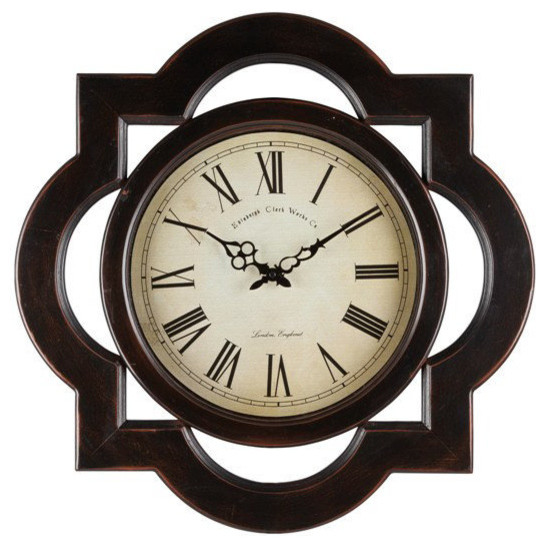 Cooper Classics Lindsey Clock, Aged Black Traditional Wall Clocks