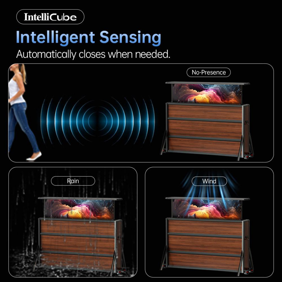 Intellicube Outdoor lift TV Cabinet 8 Unique Advantage Solutions