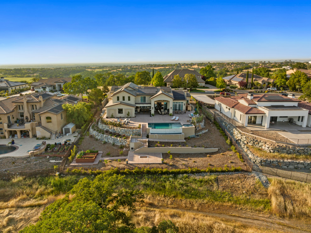 Backyard with Infinity Pool, Lincoln, CA Custom Home