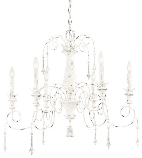 Minka Lavery 1236-648 6 Light 1 Tier Candle Style Crystal Chandelier