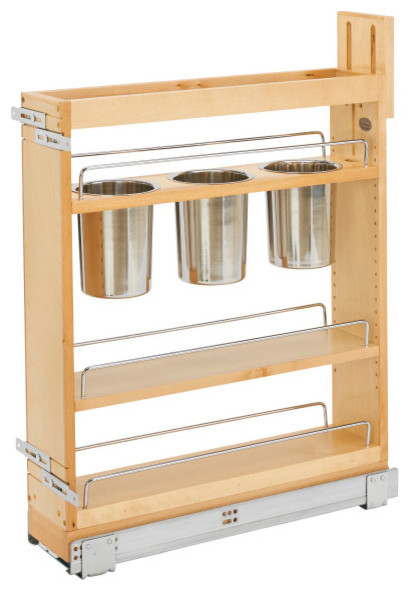 Base Cabinet Organizer With 3 Utensil Bins Traditional Pantry