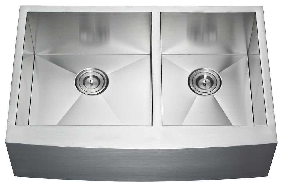 Apron Double Bowl Sink, 33"