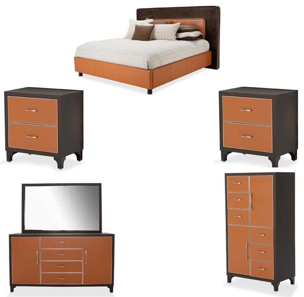 21 Cosmopolitan 6Piece Upholstered Tufted Bedroom Set, Queen
