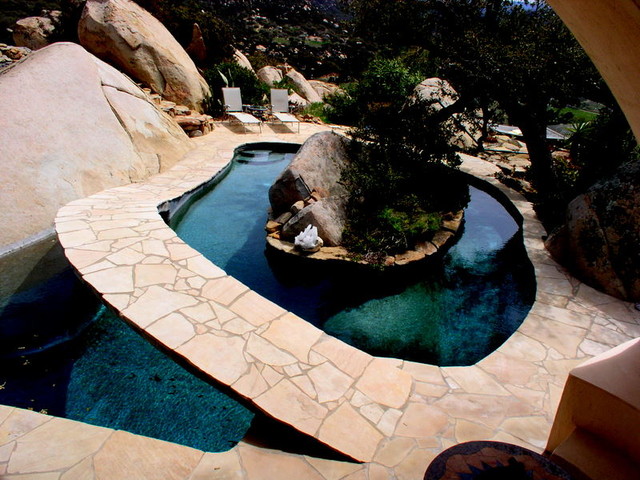 Eclectic Pool San Diego Jamul concrete house eclectic-pool