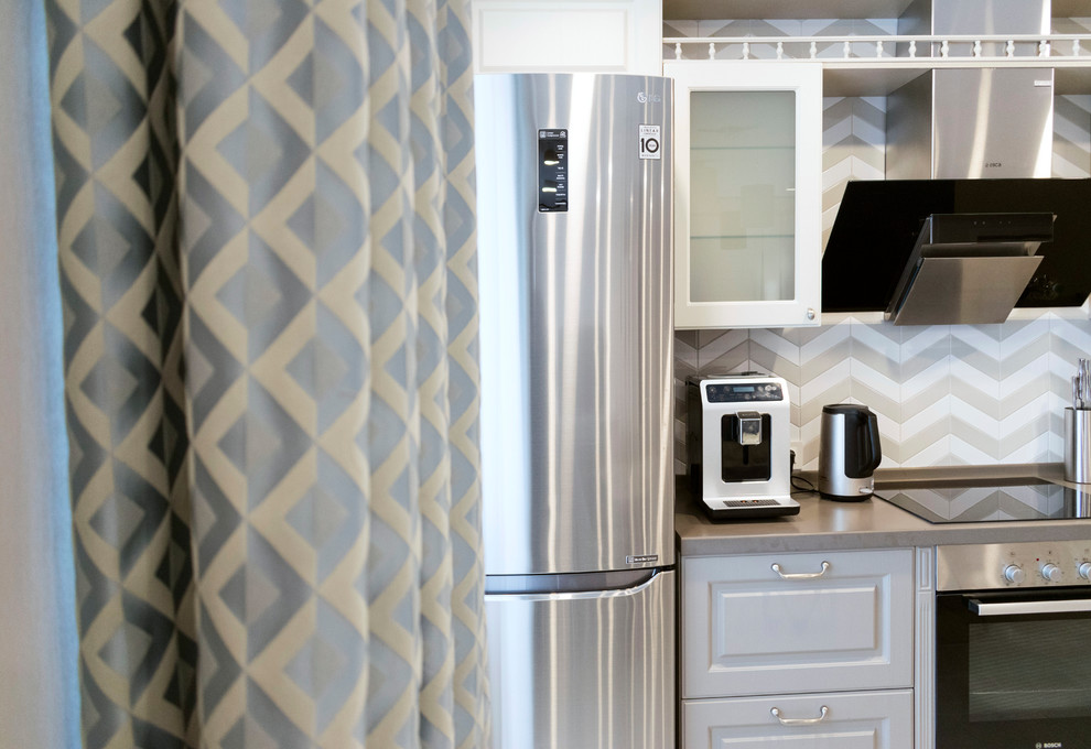 Прямые шторы в современном стиле.