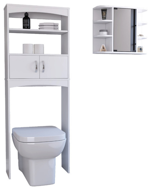 Hampton 2Piece Bathroom Set, Over The Toilet & Medicine