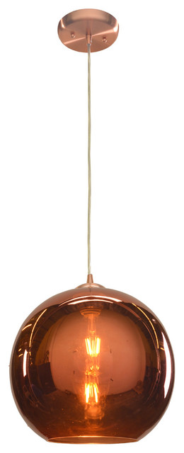 Glow 1 Light Pendant in Brushed Copper