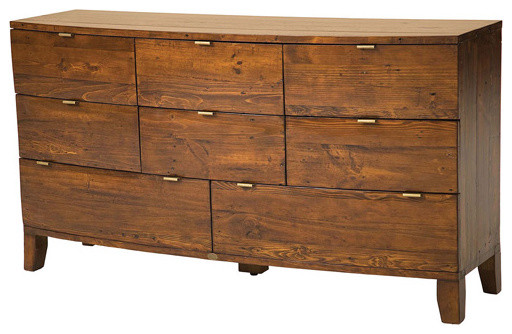 Rounded Wood 8-Drawer Dresser