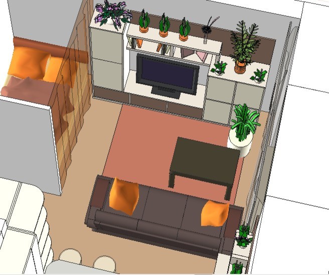 Дизайн- зонирование однокомнатной квартиры