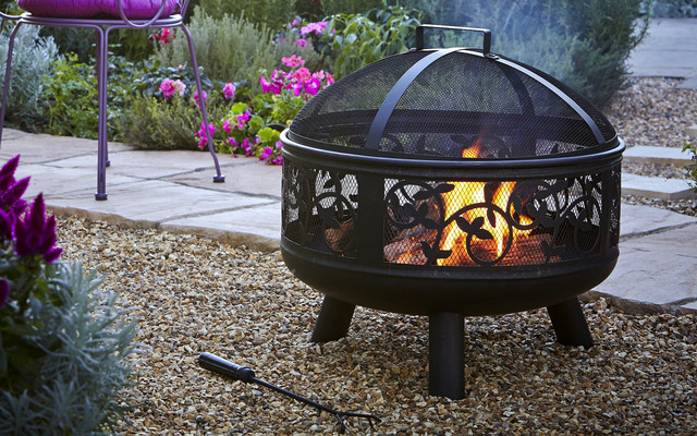 La Hacienda Indiana Firebowl Contemporary Exterior Hampshire