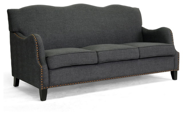 Wholesale Interiors Penzance Dark Gray Linen Sofa Sofas 